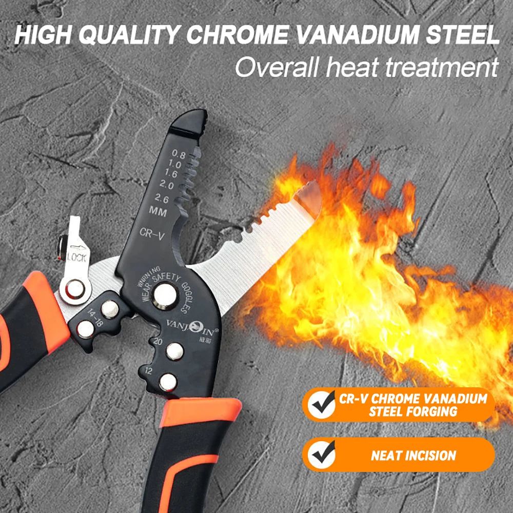 175mm Wire Stripper Puller Multifunctional Electrician Crimping Stripper Household Network Cable Terminals Crimp Tool