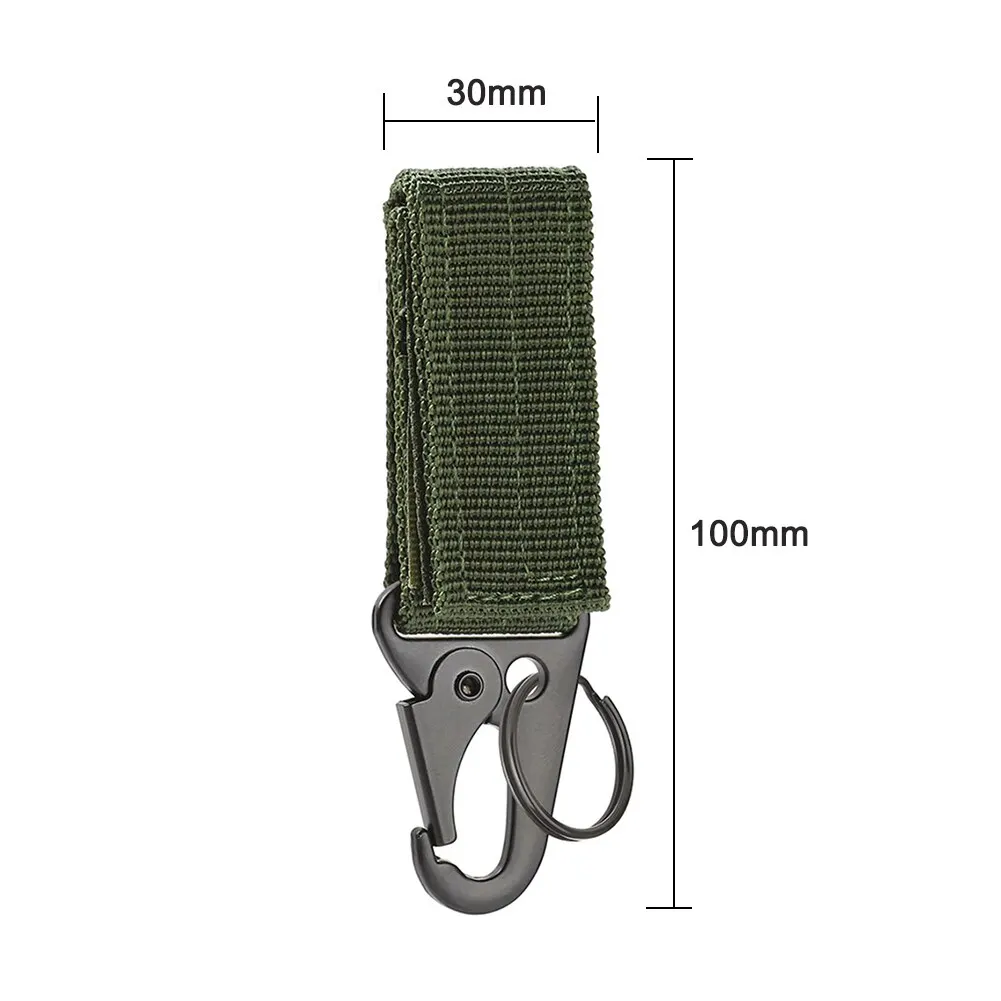 Tactical Hanging Buckle Molle Nylon Webbing Carabiner Belt Triangle Keychain for Outdoor Climbing Camping Tool Accessory