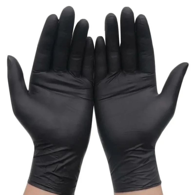 50Pcs Disposable Black Nitrile Gloves For Household Cleaning Work Safety Tools Gardening Gloves Kitchen Cooking Tools Tatto