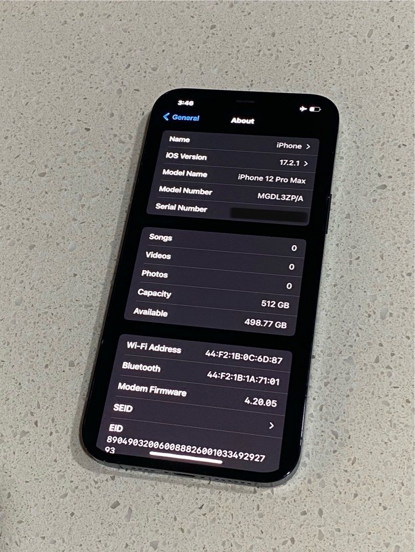 Refurbished Apple iPhone 12PRO 512GB 12MP Rear camera Li-Ion 3110 mAh Battery Smart Phones Face ID Blue radom color