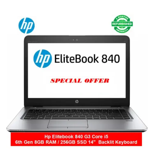 [Core i5+8gb+256gb+14''] Refurbished Hp Elitebook 840 G3 Laptop Intel Core i5 6th Gen 8GB 256GB SSD 14" Inch Display Notebook Laptops Computer Windows Office