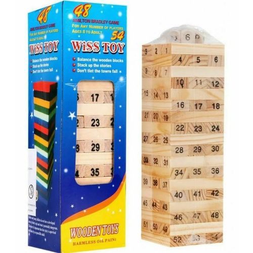 Wooden Block Jenga Yard Pull And Stack Tower Game