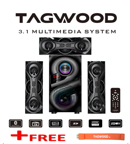 Brand New Tagwood 631G 3.1CH Woofer Subwoofer Bluetooth Cinema Home theater System Bluetooth Hi-Fi Speaker Speaker System