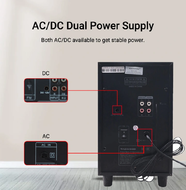 (New Arrival) TAGWOOD LS-421H 2.1CH 6000W PMPO Woofer Home Audio Speaker Bluetooth Speaker /FM/SB/USB Subwoofer Speaker System