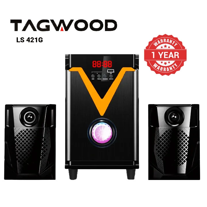 (New Arrival) TAGWOOD LS - 421G 2.1CH 6000W PMPO Woofer Home Audio Speaker Bluetooth /FM/SB/USB Subwoofer Speaker System