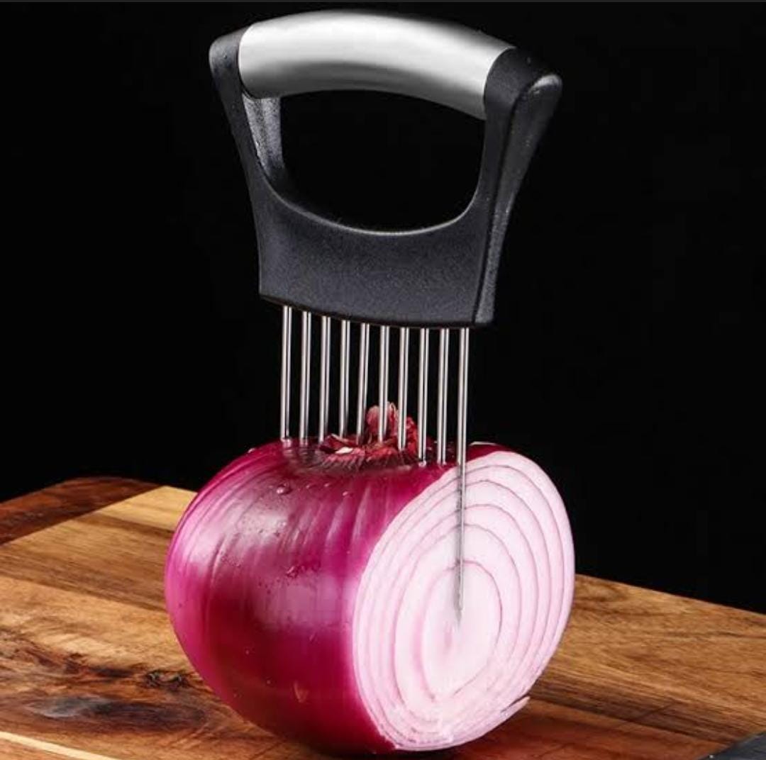 Multi-purpose Vegetable Holder, Meat Tenderizer, Stainless Steel Onion Cutter.