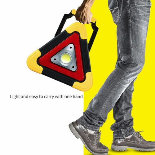 Battery powered 3 mode triangle emergency and warning light stand