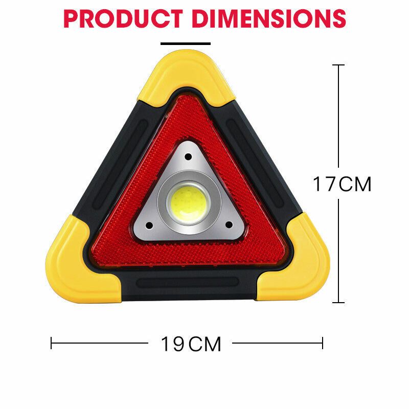 Battery powered 3 mode triangle emergency and warning light stand