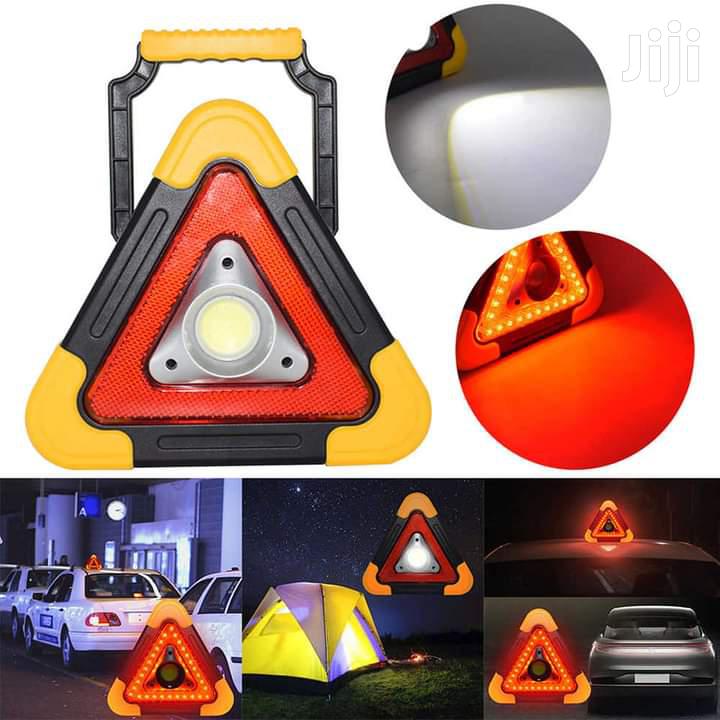 Battery powered 3 mode triangle emergency and warning light stand