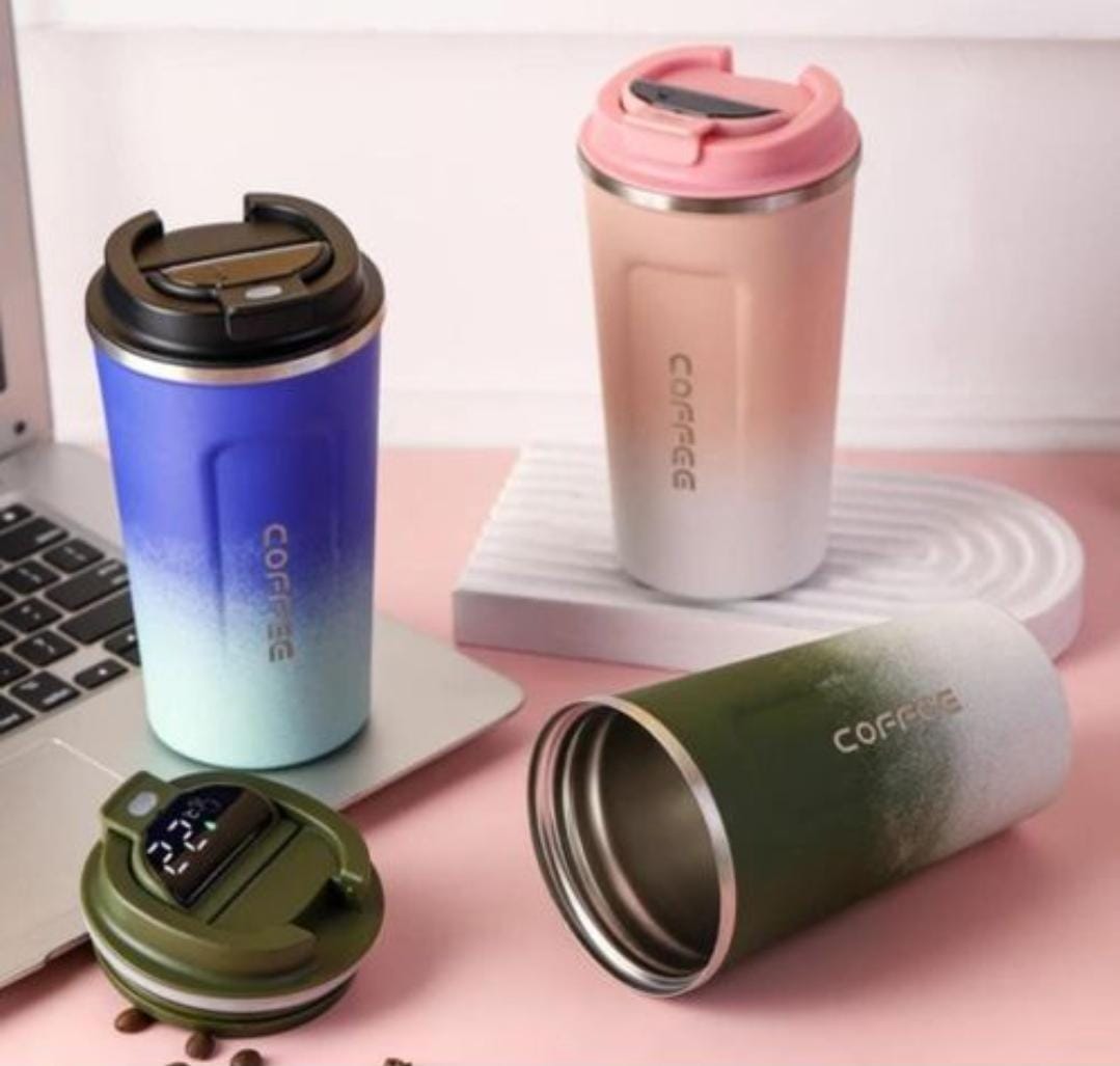 510mls ThermoCup with smart LED temperature display thermometer for your 6-hour travel and keep your coffee warm