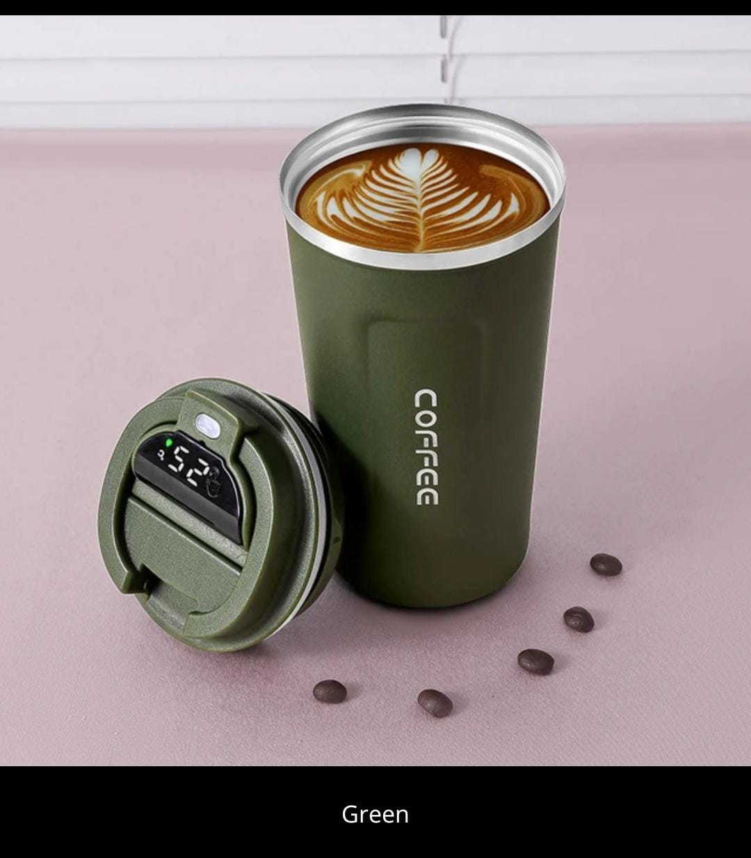 510mls ThermoCup with smart LED temperature display thermometer for your 6-hour travel and keep your coffee warm