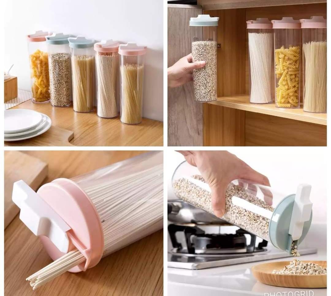 New airtight multi-purpose spaghetti, noodles, and cereal containers are now available