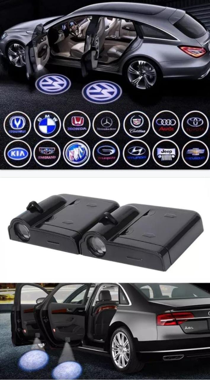 Car door welcoming light This product works as car courtesy light, when you open the door, the car logo will be projected on the ground. When the door is closed, the light will be off automatically. Y