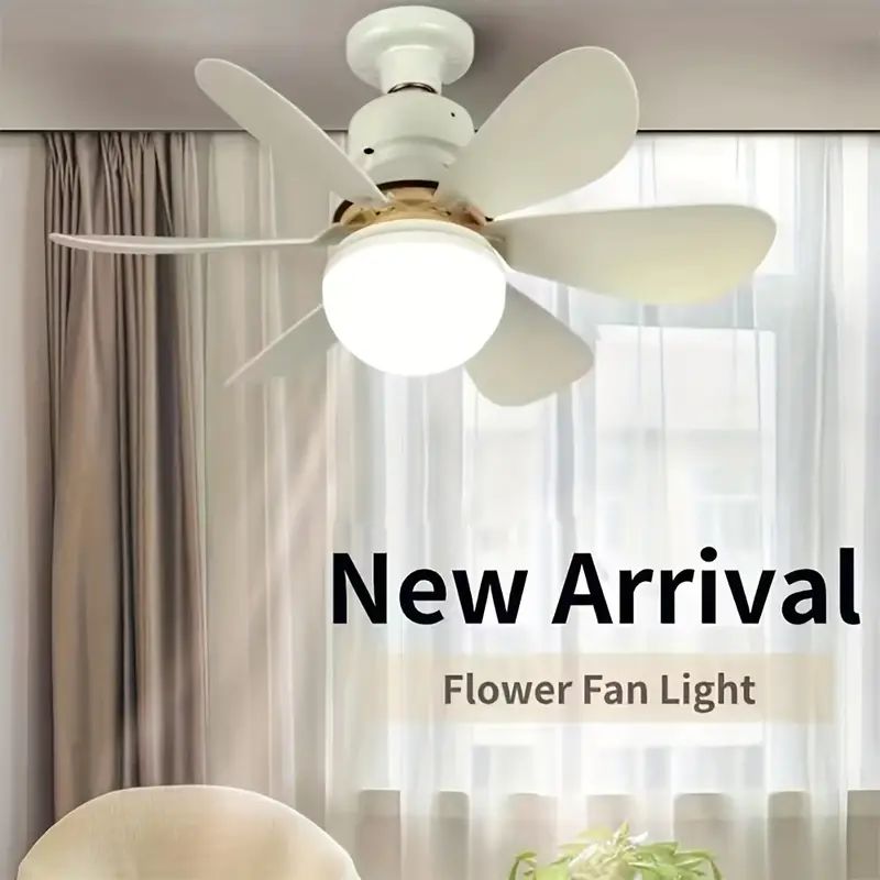 Sleek 16 ceiling fan with built-in lighting and remote control -3 speed, portable, home mute, timer setting, indoor embedded installation, no wiring required