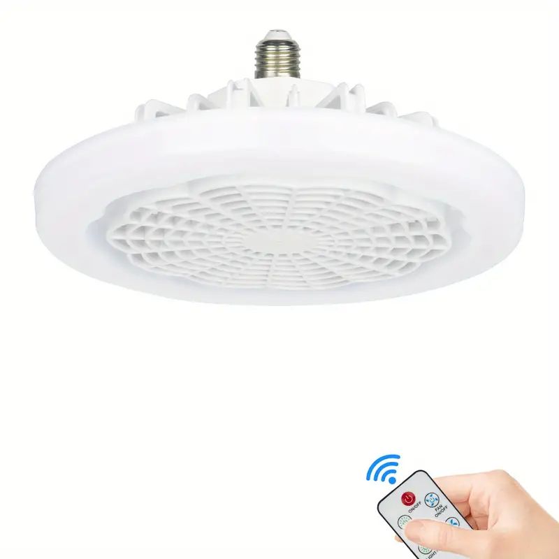 LED Smart Fan Light, Ceiling Fan With Light, Remote Control Enclosed Low Profile Ceiling Fan With Light 3 Speed LED Dimming 3 Colors 8 Invisible Bladeless Flush Mount Fan Light Bedroom, Offices
