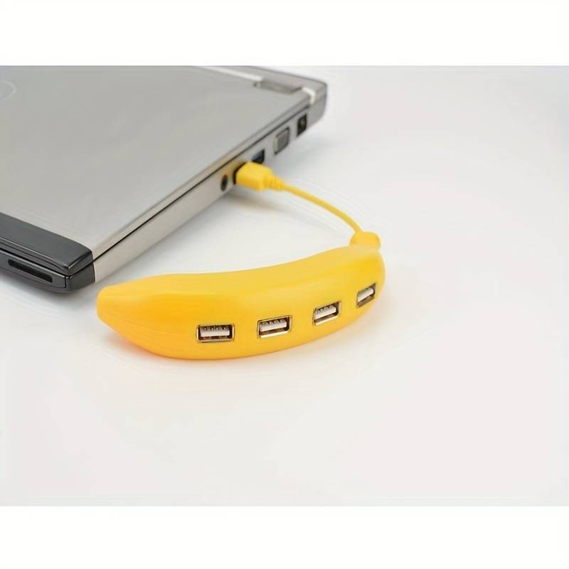 1pc Funny Banana USB 2.0 Hub, 4-Ports USB Hub USB Splitter, USB Expander For Laptop, Xbox, Flash Drive, HDD, Console, Printer, Camera, Keyborad, Mouse