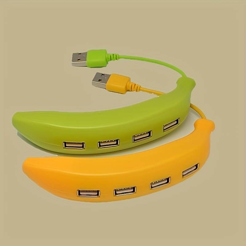 1pc Funny Banana USB 2.0 Hub, 4-Ports USB Hub USB Splitter, USB Expander For Laptop, Xbox, Flash Drive, HDD, Console, Printer, Camera, Keyborad, Mouse