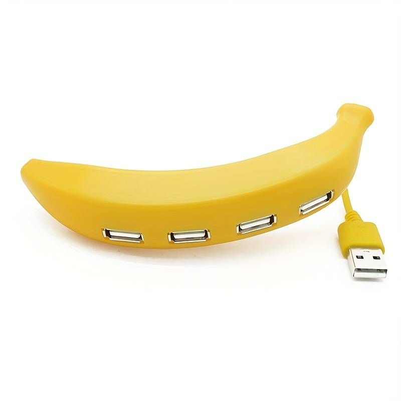 1pc Funny Banana USB 2.0 Hub, 4-Ports USB Hub USB Splitter, USB Expander For Laptop, Xbox, Flash Drive, HDD, Console, Printer, Camera, Keyborad, Mouse