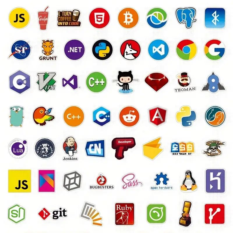110pcs Programmer Logo Stickers Pack For Laptop, Funny Science Decals, Vinyl Waterproof Math Sticker For Water Bottles, Phone, Hat, Skateboard, Scrapbook