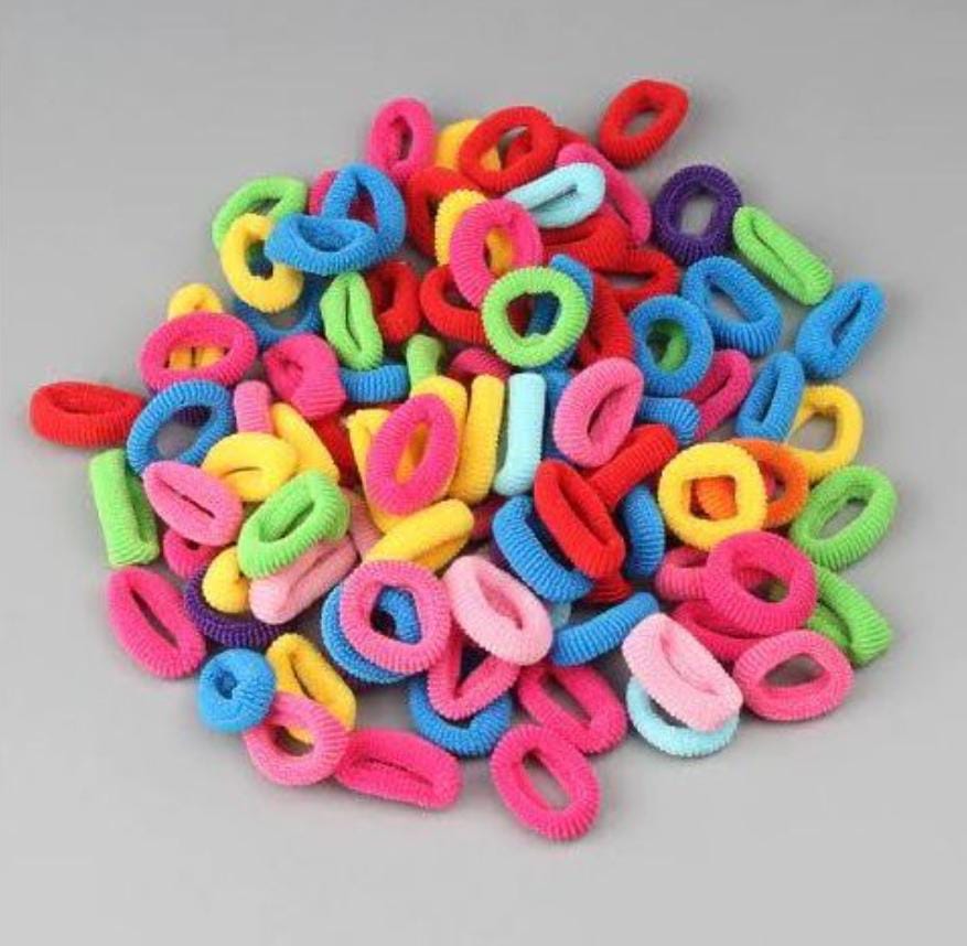 Fashion Mini Coloured Elastic Kids Hair Rubber Bands Selling at 750 per dozen