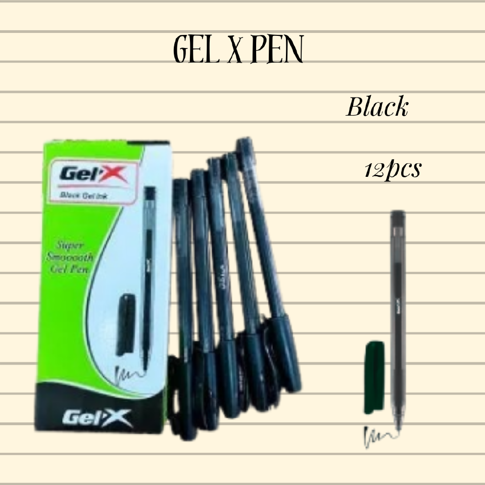 GEL X PEN Black 12 pcs Glide effortlessly across paper