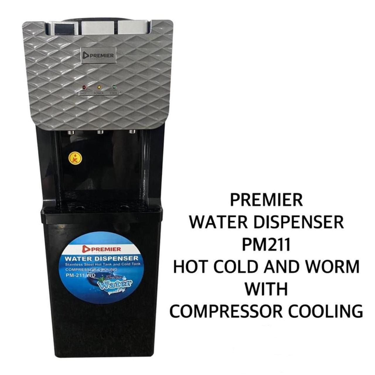 (CRAZY OFFERS!!)Premier PM-211 Hot cold and normal free standing water dispenser  household Compressor Water Dispenser