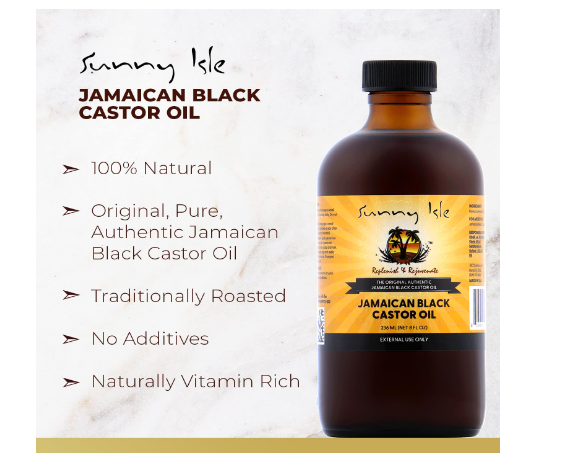 Sunny Isle Jamaican Black Castor Oil 100% Natural Treatment for Hair, Scalp and Skin