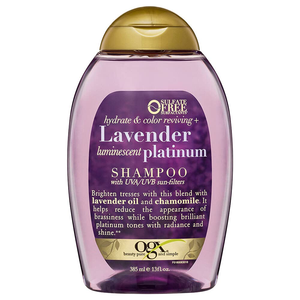 OGX Hydrate & Color Reviving + Lavender Luminescent Platinum Shampoo, 13 Ounce Bottle