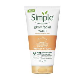 Simple Protect N Glow Vitamin C Glow Facial Wash| For all Skin Types| No Soap| No Perfume| No Harsh Chemicals & Parabens| Tested on Sensitive Skin, 150 ml