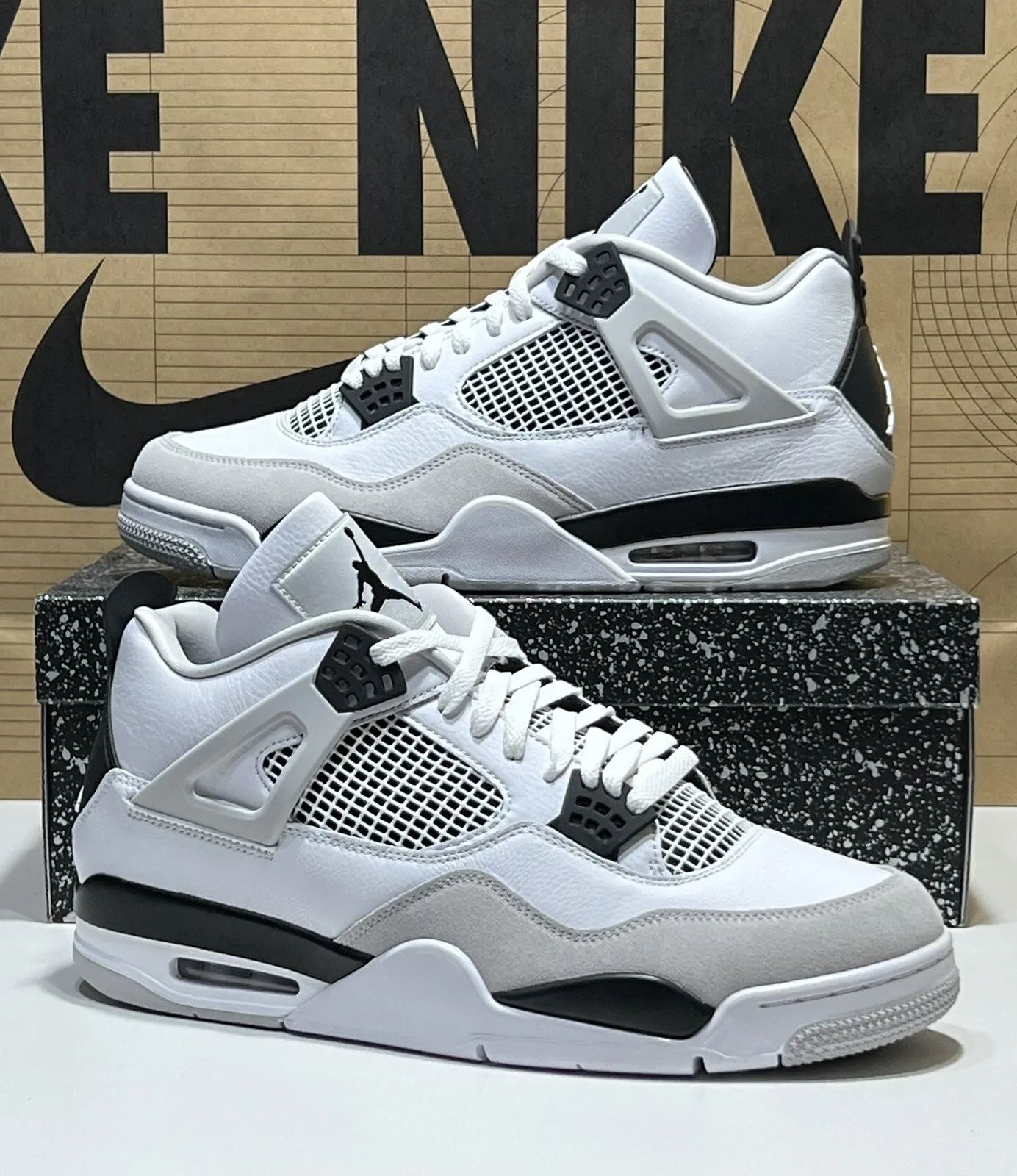 Air Jordan 4 Retro Military Black White Men's