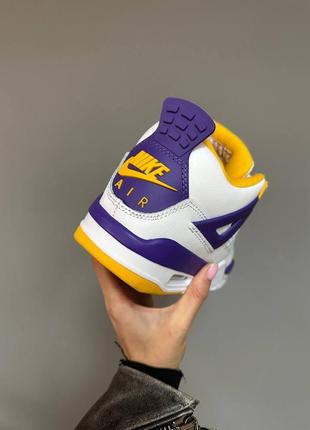 🏀 Air J 4 Retro Lakers Colorway – Premium Quality | Comfortable Cushioning | Durable Rubber Sole | Trendy Streetwear Sneakers 👟💜💛