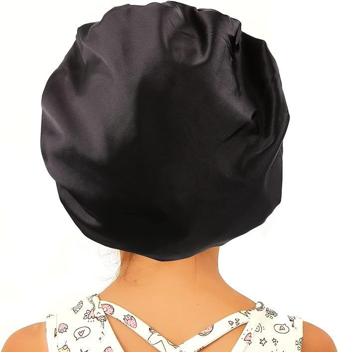 3Pcs Satin Bonnet Silk Hat Hair Bonnet Sleeping Elastic Wide Band Silk Sleep Cap Soft Breathable Silk Hair Wrap Sleeping Headwraps