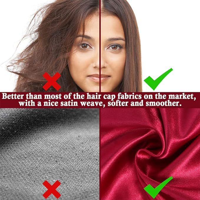 3Pcs Satin Bonnet Silk Hat Hair Bonnet Sleeping Elastic Wide Band Silk Sleep Cap Soft Breathable Silk Hair Wrap Sleeping Headwraps