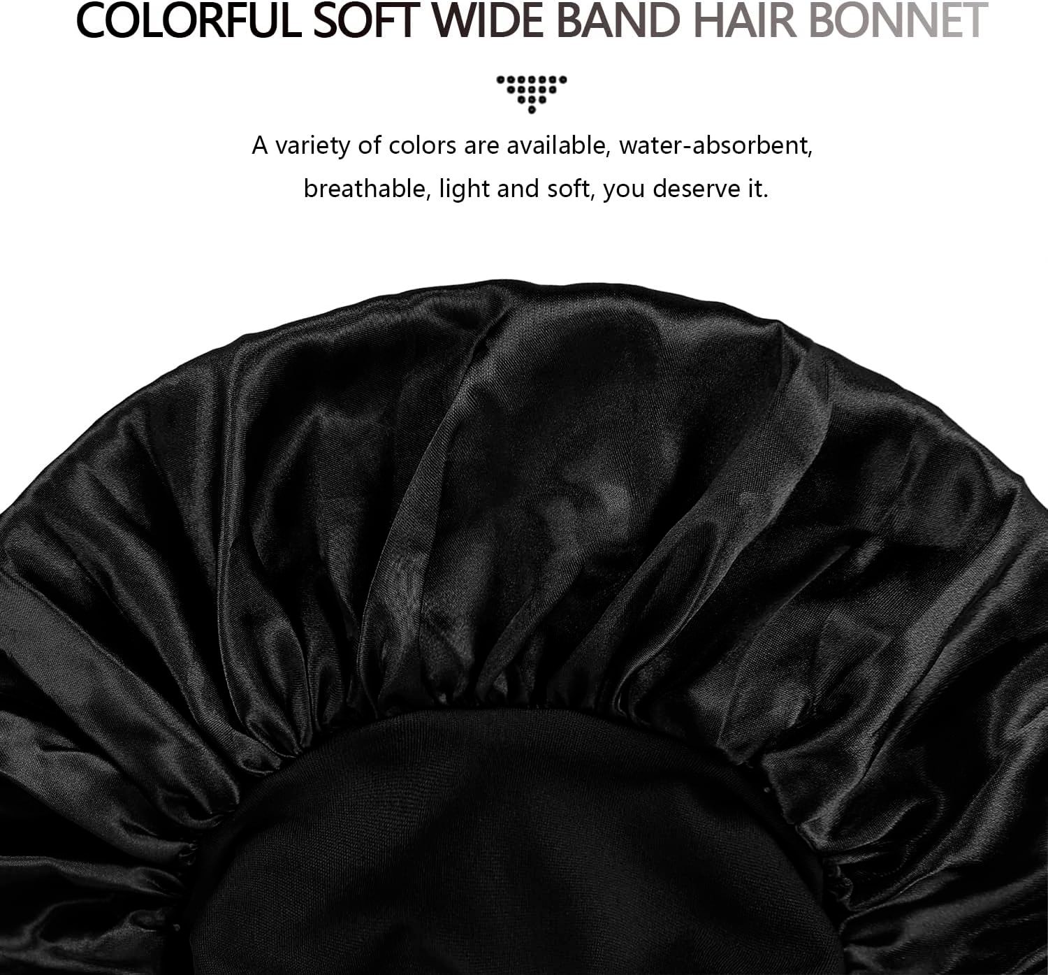 3Pcs Satin Bonnet Silk Hat Hair Bonnet Sleeping Elastic Wide Band Silk Sleep Cap Soft Breathable Silk Hair Wrap Sleeping Headwraps