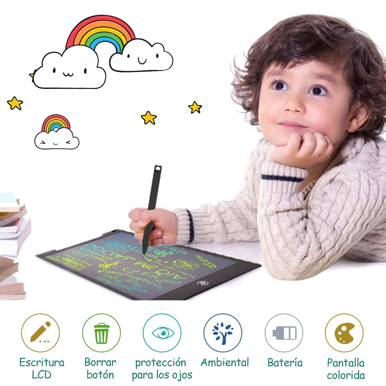 10inch LCD Writing Tablet Kids Erasable Colorful Drawing Board Graphic Electronic Writing Drawing Screen Doodle Board Children's Educational Toys