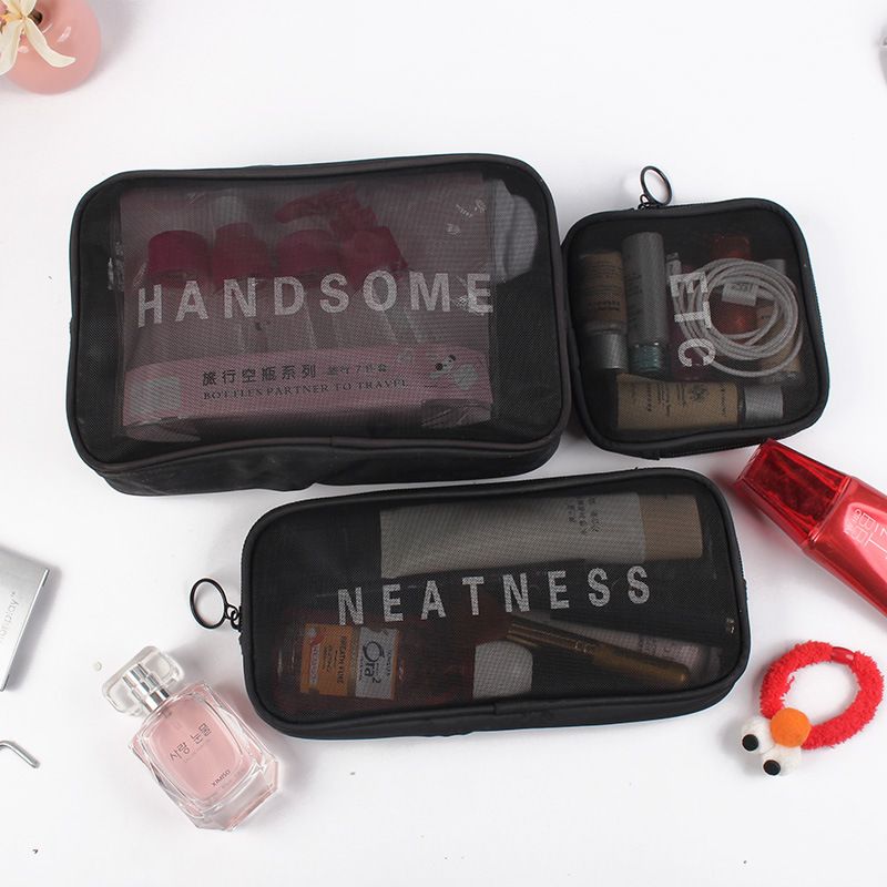 3pcs Transparent Toiletries Bag Portable Travel Cosmetic Bags Simple Makeup Bag Organizer Case Wash Storage Large Capacity Toiletry Kit for Women & Men