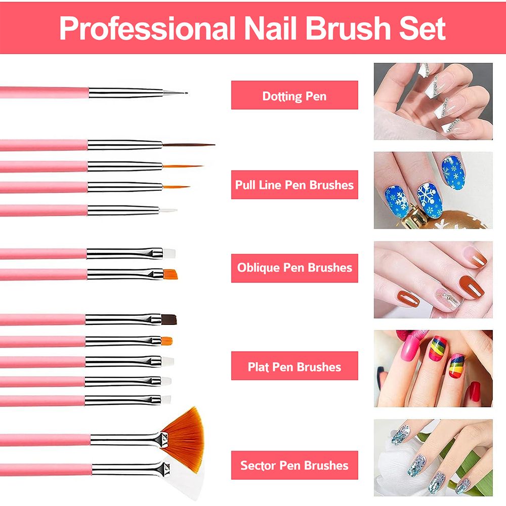 Manicure Tools Set Drill Pen Nail Brush Nail File Rhinestone Multifunctional Colorful Set