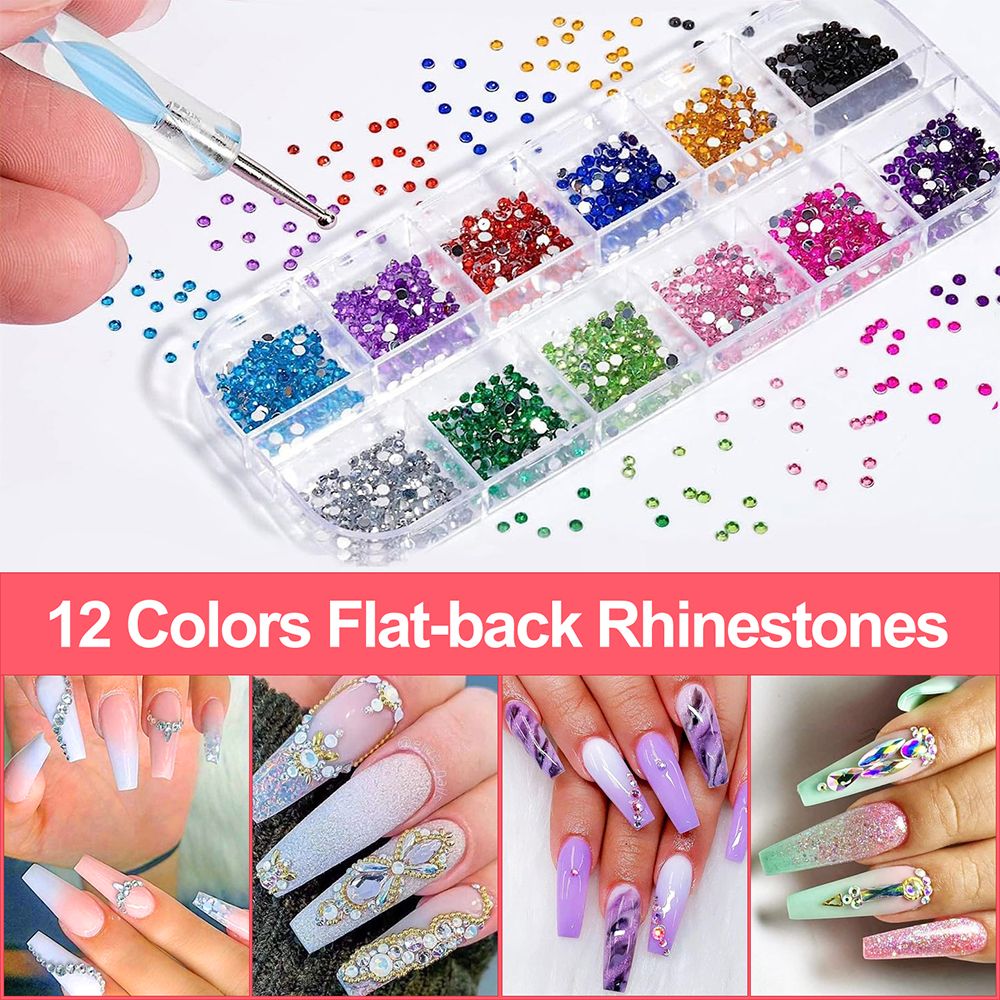 Manicure Tools Set Drill Pen Nail Brush Nail File Rhinestone Multifunctional Colorful Set