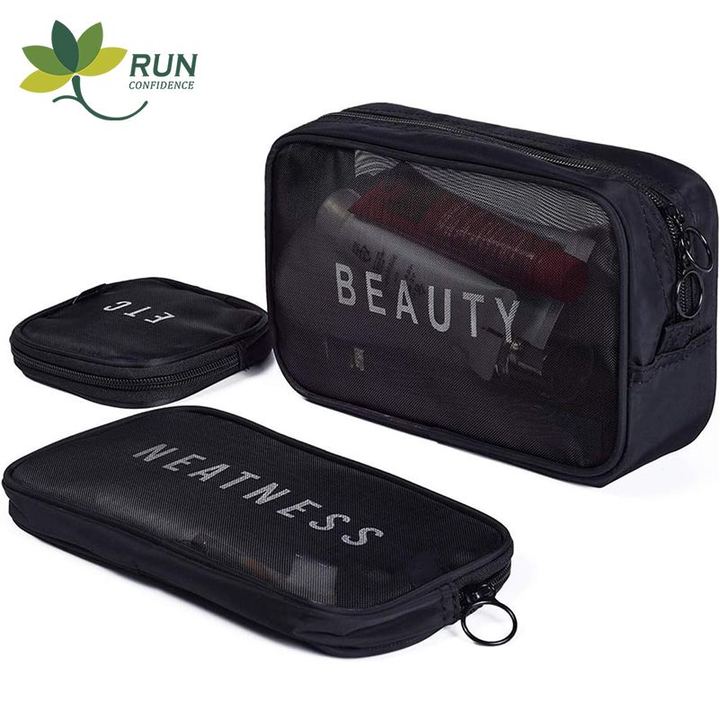 3pcs Transparent Toiletries Bag Portable Travel Cosmetic Bags Simple Makeup Bag Organizer Case Wash Storage Large Capacity Toiletry Kit for Women & Men
