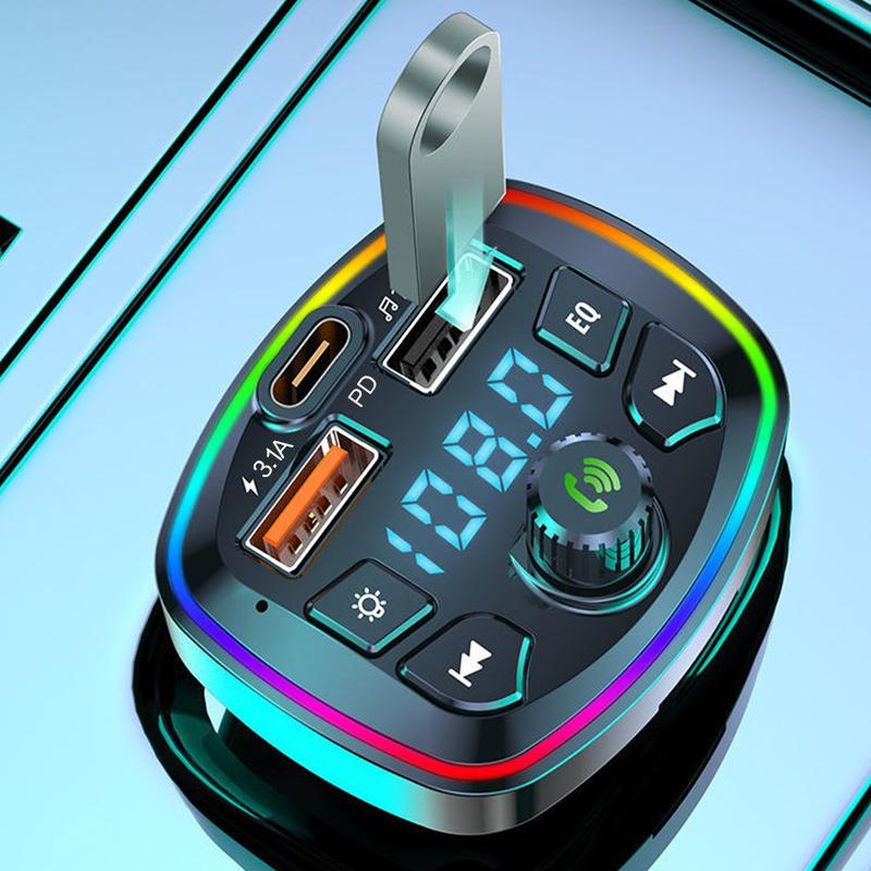 New Arrival Car Wireless FM Transmitter | Bluetooth Car Adapter | USB Fast Charger | Noise Cancellation Hands-Free Calling & Music Player | Ideal for Cars, SUVs, Trucks & Travel