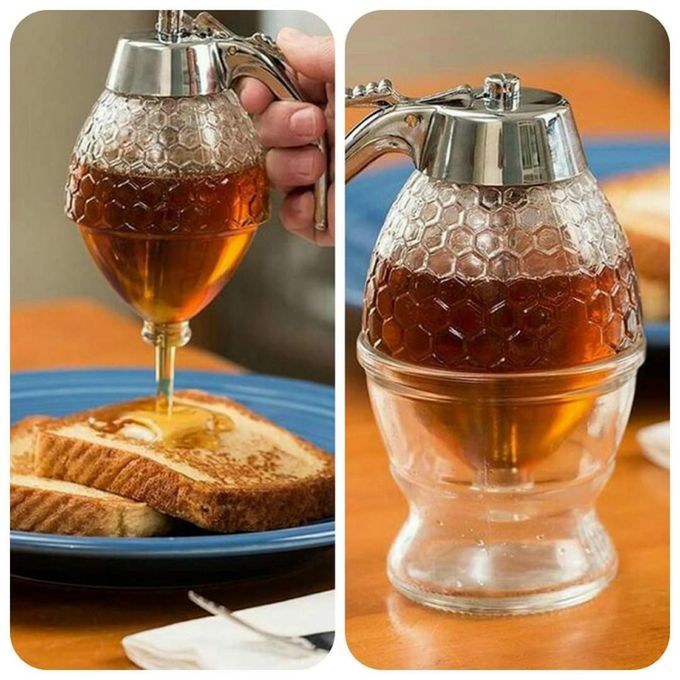 Acrylic Storage Pot Honey Dispenser With Drip Bottle