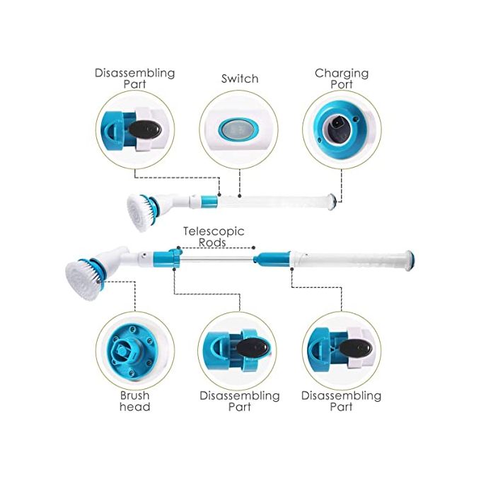 3 Heads Electric Spin/Tiles Scrubber Cleaning Brush Bathroom Floor Tiles Household Clean Tool