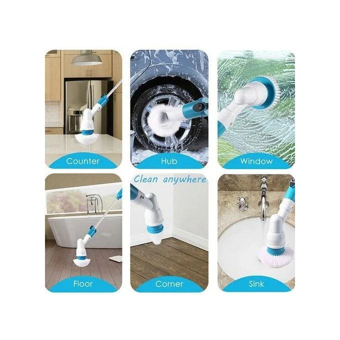 3 Heads Electric Spin/Tiles Scrubber Cleaning Brush Bathroom Floor Tiles Household Clean Tool