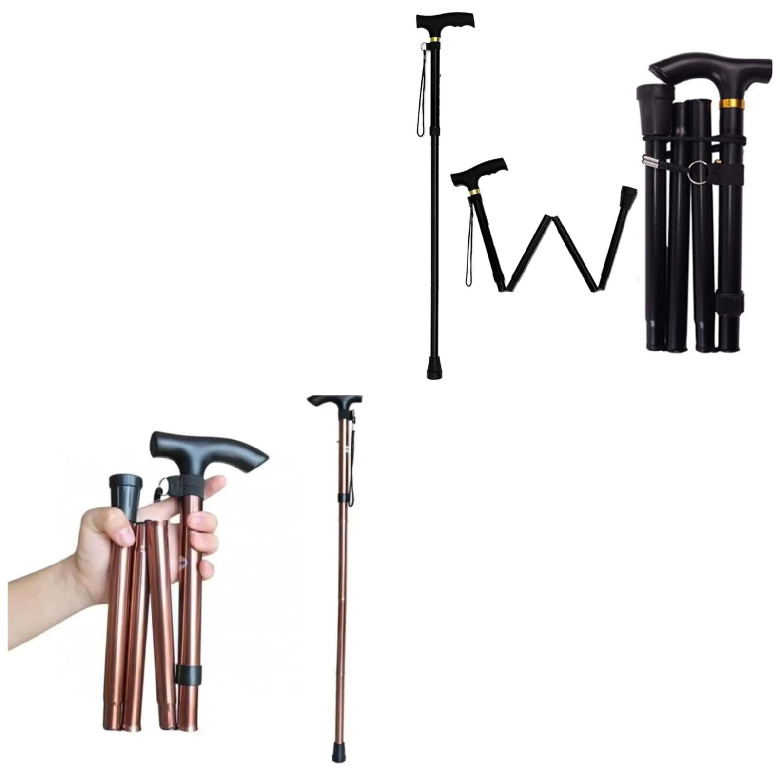 Aluminum Walking Stick Folding Travel Walking Stick