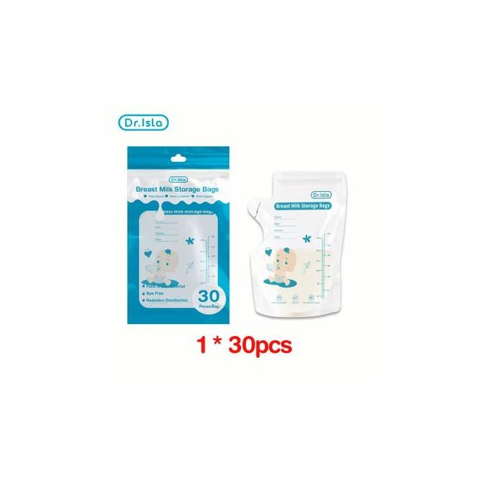 30Pcs 250ml Pre-Sterilised Breast Milk Storage Freezer Bags