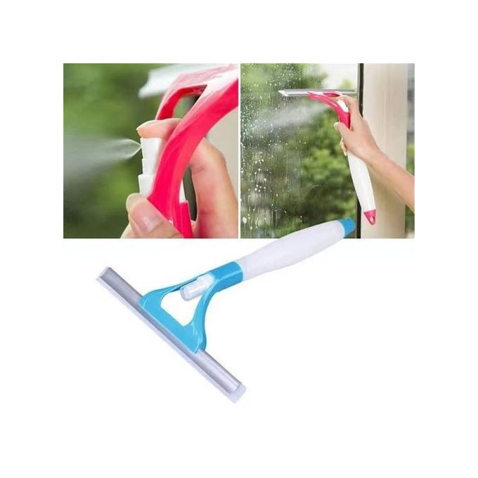 2 In 1 Glass Window Cleaner Brush Clean Scraper With Auto Soap Spray