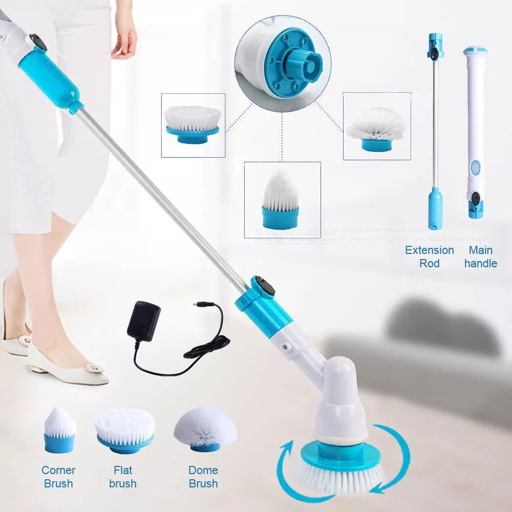 3 Heads Electric Spin/Tiles Scrubber Cleaning Brush Bathroom Floor Tiles Household Clean Tool