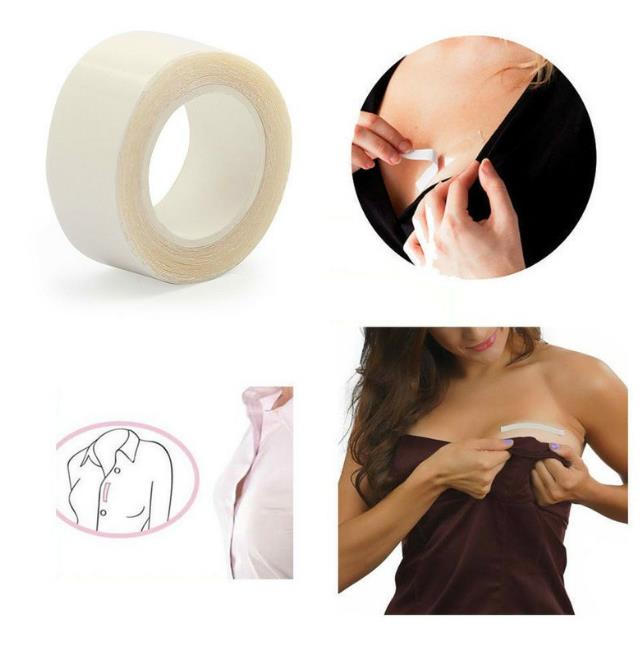 Size 5meters Double Sided Body Tape Self-Adhesive Bra Clothes Tape Dress Shirt Secret Sticker Clear Lingerie Tape Invisible Chest Patch