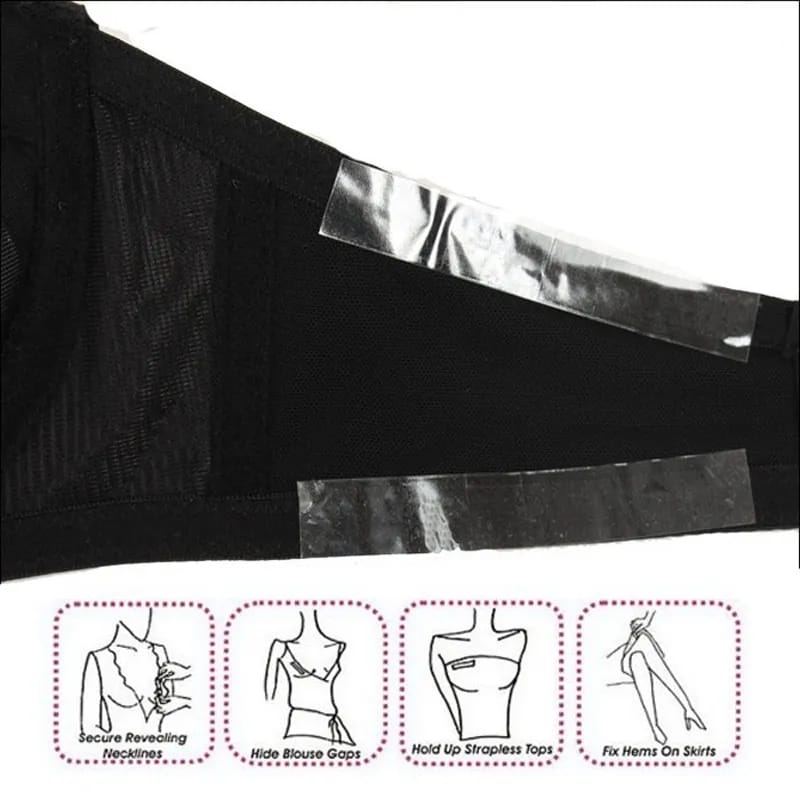 Size 5meters Double Sided Body Tape Self-Adhesive Bra Clothes Tape Dress Shirt Secret Sticker Clear Lingerie Tape Invisible Chest Patch