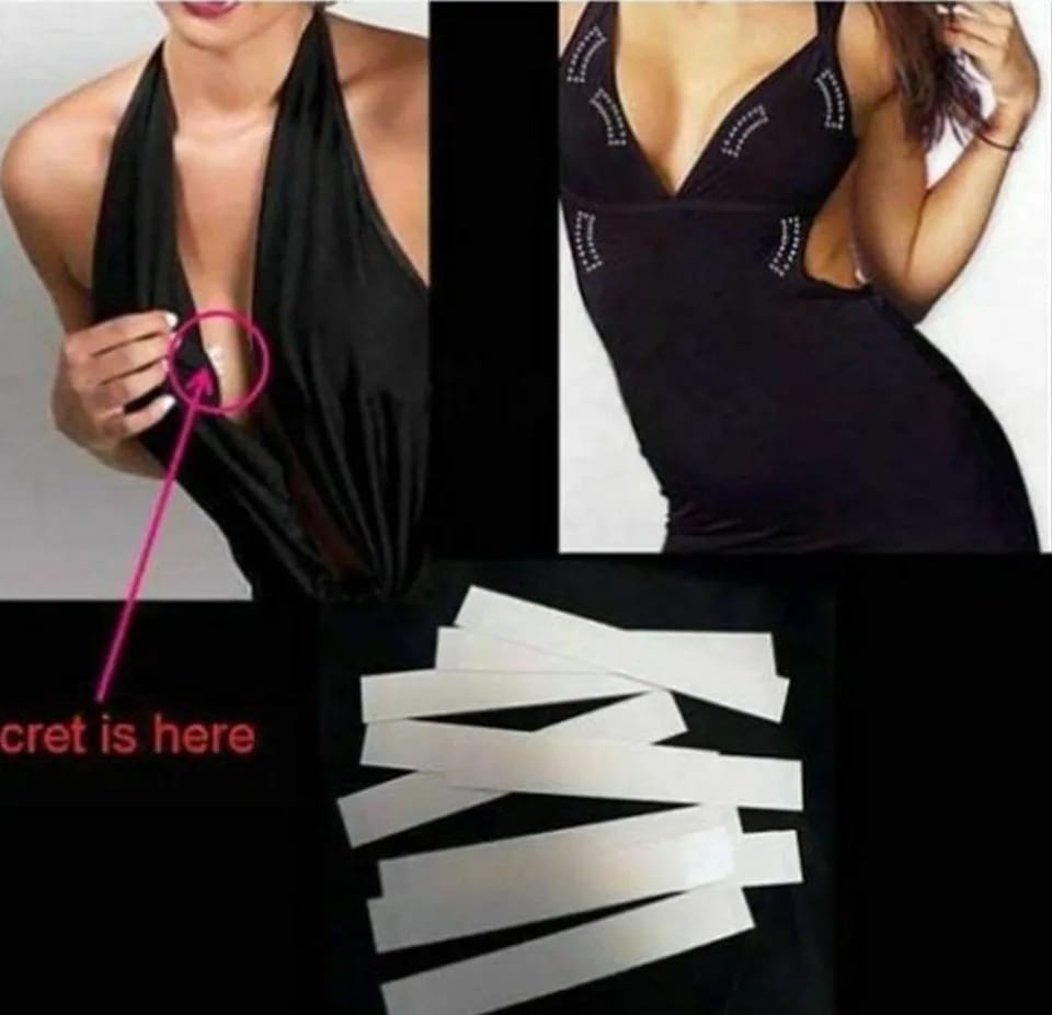 Size 5meters Double Sided Body Tape Self-Adhesive Bra Clothes Tape Dress Shirt Secret Sticker Clear Lingerie Tape Invisible Chest Patch